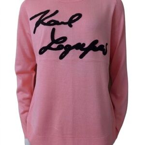KARL LAGERFELD Logo Pink Sweater XL